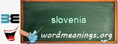 WordMeaning blackboard for slovenia
